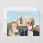 アメリカンゴシックピンクガムハウスウォーミング招待状 招待状 (正面)