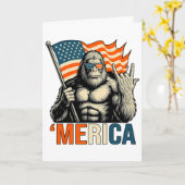 アメリカンゴリラフラグサングラス面白い愛国心 カード (黄色い花)