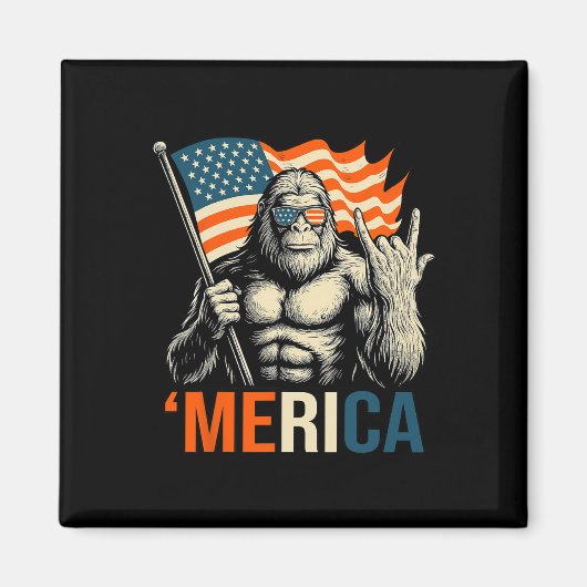 アメリカンゴリラフラグサングラス面白い愛国心 マグネット (正面)