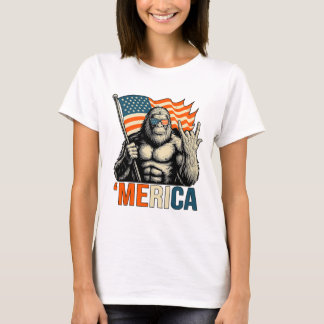 アメリカンゴリラフラグサングラス面白い愛国心 Tシャツ