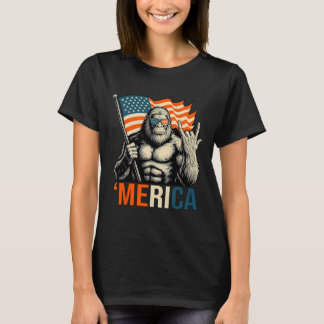 アメリカンゴリラフラグサングラス面白い愛国心 Tシャツ