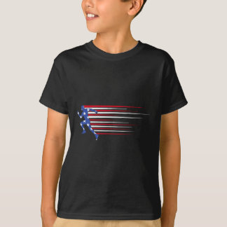 アメリカンゴリラフラグサングラス面白い愛国心 Tシャツ