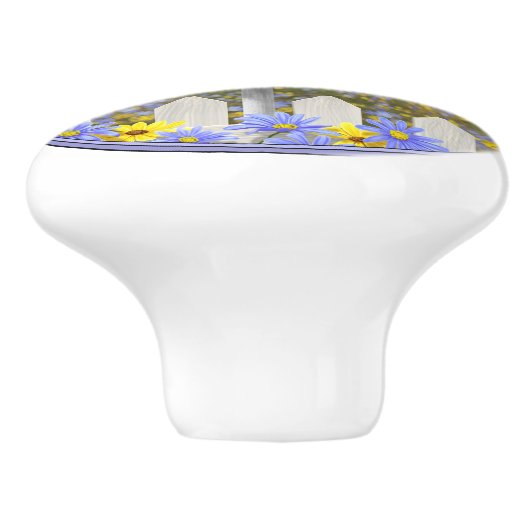 アメリカンゴールドフィンチバードハウスフラワーガーデン セラミックノブ (側面)