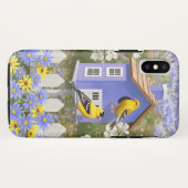 アメリカンゴールドフィンチバードハウスフラワーガーデン Case-Mate iPhoneケース (裏面(横))