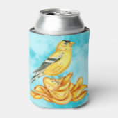 アメリカンゴールドフィンチポテトチップスバードイラストレーション 缶クーラー (缶正面)