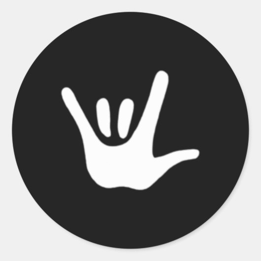 アメリカンサイン言語愛ASLろう認識度 ラウンドシール (正面)