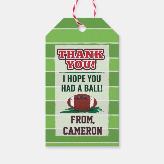 アメリカンサッカーキッズまたは大人誕生日 ギフトタグ (正面)