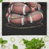 アメリカンサッカークリスマスツリークリスマスパジャマ キッチンタオル (折り畳み)