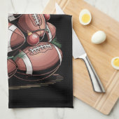 アメリカンサッカークリスマスツリークリスマスパジャマ キッチンタオル (四つ折り)