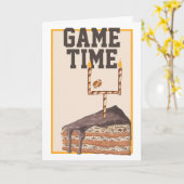 アメリカンサッカーゲームタイムチョックケーキ誕生日 カード (黄色い花)