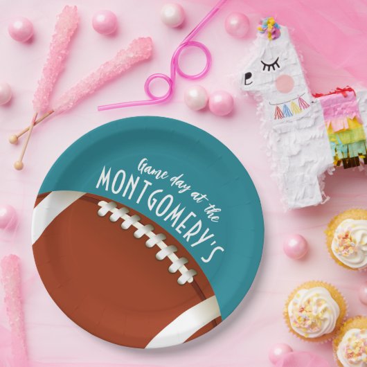 アメリカンサッカーゲームデイアクア ペーパープレート (パーティー)
