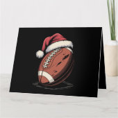 アメリカンサッカーサンタハットスポーツクリスマスクリスマス カード (正面)