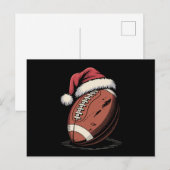 アメリカンサッカーサンタハットスポーツクリスマスクリスマス シーズンポストカード (正面/裏面)