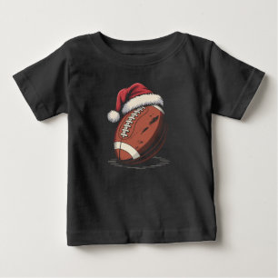 アメリカンサッカーサンタハットスポーツクリスマスクリスマス ベビーTシャツ