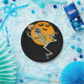 アメリカンサッカースケルトンハロウィーンメンズボーイズ足 ペーパープレート (パーティー)