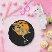 アメリカンサッカースケルトンハロウィーンメンズボーイズ足 ペーパープレート (パーティー)