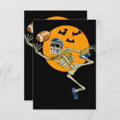 アメリカンサッカースケルトンハロウィーンメンズボーイズ足 招待状 (正面/裏面)
