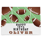 アメリカンサッカーボールおもしろい子供の誕生日 ラージペーパーバッグ (正面)