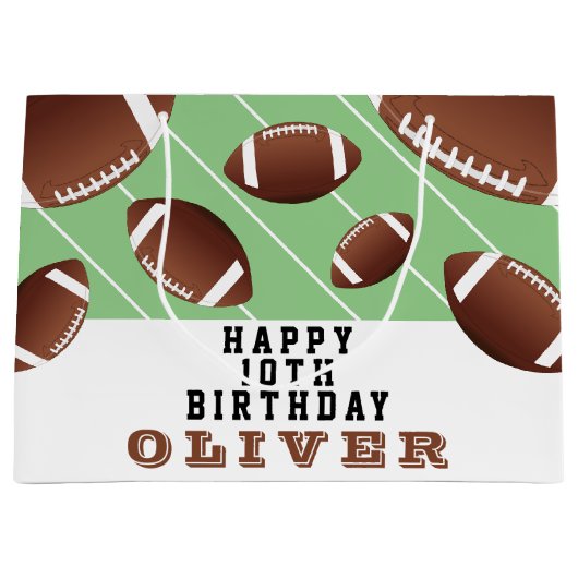 アメリカンサッカーボールおもしろい子供の誕生日 ラージペーパーバッグ