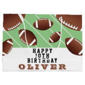 アメリカンサッカーボールおもしろい子供の誕生日 ラージペーパーバッグ (裏面)