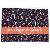 アメリカンサッカーボールと感動的文字 ラージペーパーバッグ (裏面)