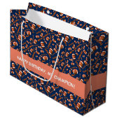 アメリカンサッカーボールと感動的文字 ラージペーパーバッグ (正面アングル)