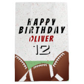 アメリカンサッカーボールキッズハッピーバースデー ミディアムペーパーバッグ (裏面)