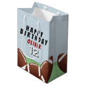 アメリカンサッカーボールキッズハッピーバースデー ミディアムペーパーバッグ (正面アングル)