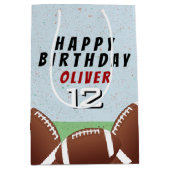 アメリカンサッカーボールキッズハッピーバースデー ミディアムペーパーバッグ (正面)