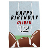 アメリカンサッカーボールキッズハッピーバースデー ミディアムペーパーバッグ (裏面)