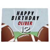 アメリカンサッカーボールキッズハッピーバースデー ラージペーパーバッグ (正面)