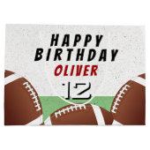 アメリカンサッカーボールキッズハッピーバースデー ラージペーパーバッグ (裏面)