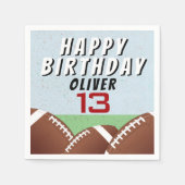 アメリカンサッカーボールハッピーバースデーパーティー スタンダードカクテルナプキン (正面)