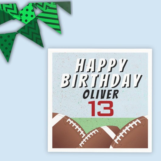 アメリカンサッカーボールハッピーバースデーパーティー スタンダードカクテルナプキン