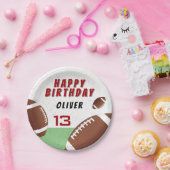 アメリカンサッカーボールハッピーバースデーパーティー ペーパープレート (パーティー)