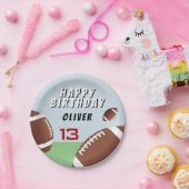 アメリカンサッカーボールハッピーバースデーパーティー ペーパープレート (パーティー)