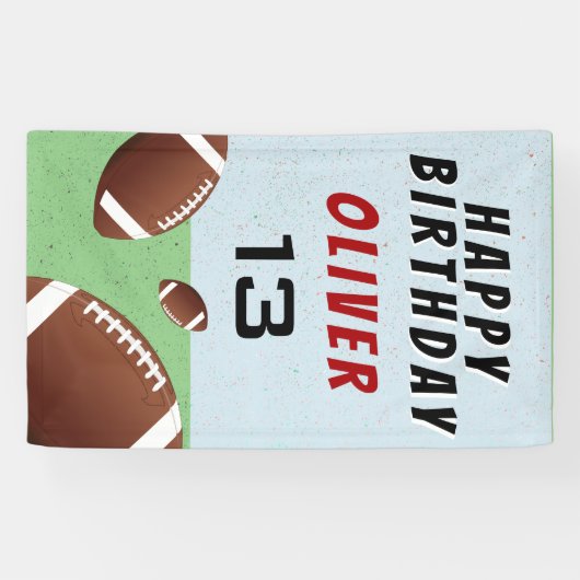 アメリカンサッカーボールハッピーバースデーパーティー 横断幕 (横)
