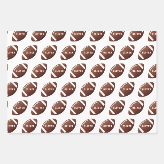 アメリカンサッカーボールパターン子供の誕生日 ラッピングペーパーシート (正面3)