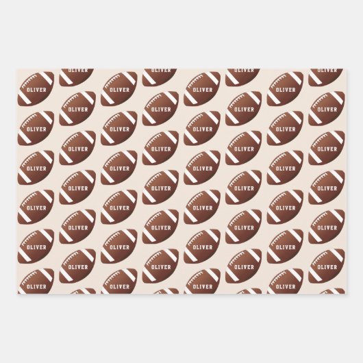 アメリカンサッカーボールパターン子供の誕生日 ラッピングペーパーシート (正面2)