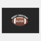 アメリカンサッカーボール名ブラッククリスマス ラッピングペーパーシート (正面)
