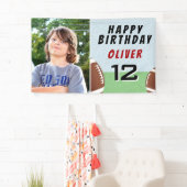 アメリカンサッカーボール誕生日パーティーの写真 横断幕 (インサイチュ)