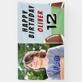 アメリカンサッカーボール誕生日パーティーの写真 横断幕 (縦)