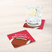 アメリカンサッカーレッド スクエアペーパーコースター (インサイチュ)