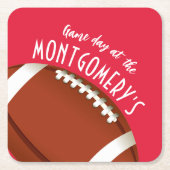 アメリカンサッカーレッド スクエアペーパーコースター (正面)