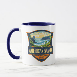 アメリカンサモアナショナルパークイラストレーションレトロ マグカップ
