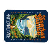 アメリカンサモアナショナルパークレトロ 動揺して マグネット (横)