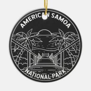 アメリカンサモア国立公園オフビーチモノリン セラミックオーナメント