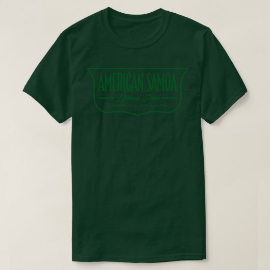 アメリカンサモア国立公園シールドグリーン Tシャツ (デザイン正面)