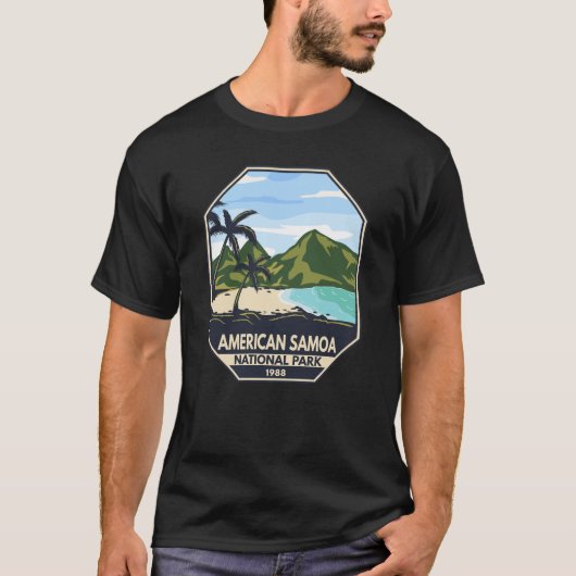 アメリカンサモア国立公園レトロエンブレム Tシャツ (正面)