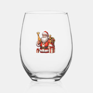 アメリカンサンタクロースホールディングキリン現代クリスマス ステムなしワイングラス
